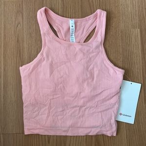 ❤️ Lululemon Ebb to Street Crop Tank Size 6 in Dew Pink NWT